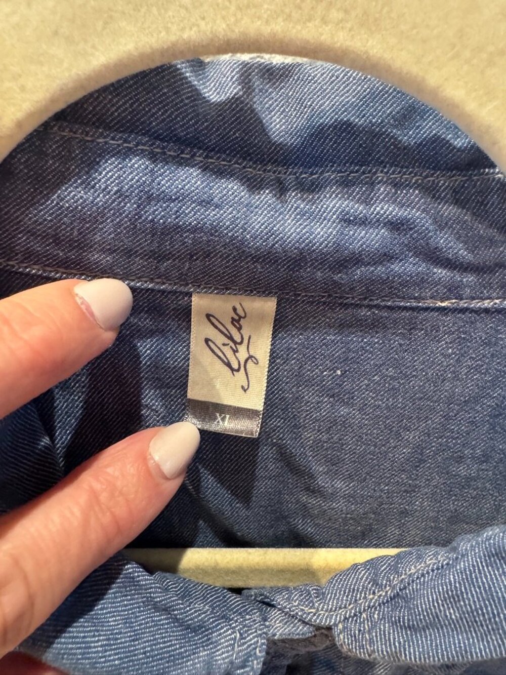 Lilac Chambray Western Snap Shirt XL Blue - Picture 3 of 6
